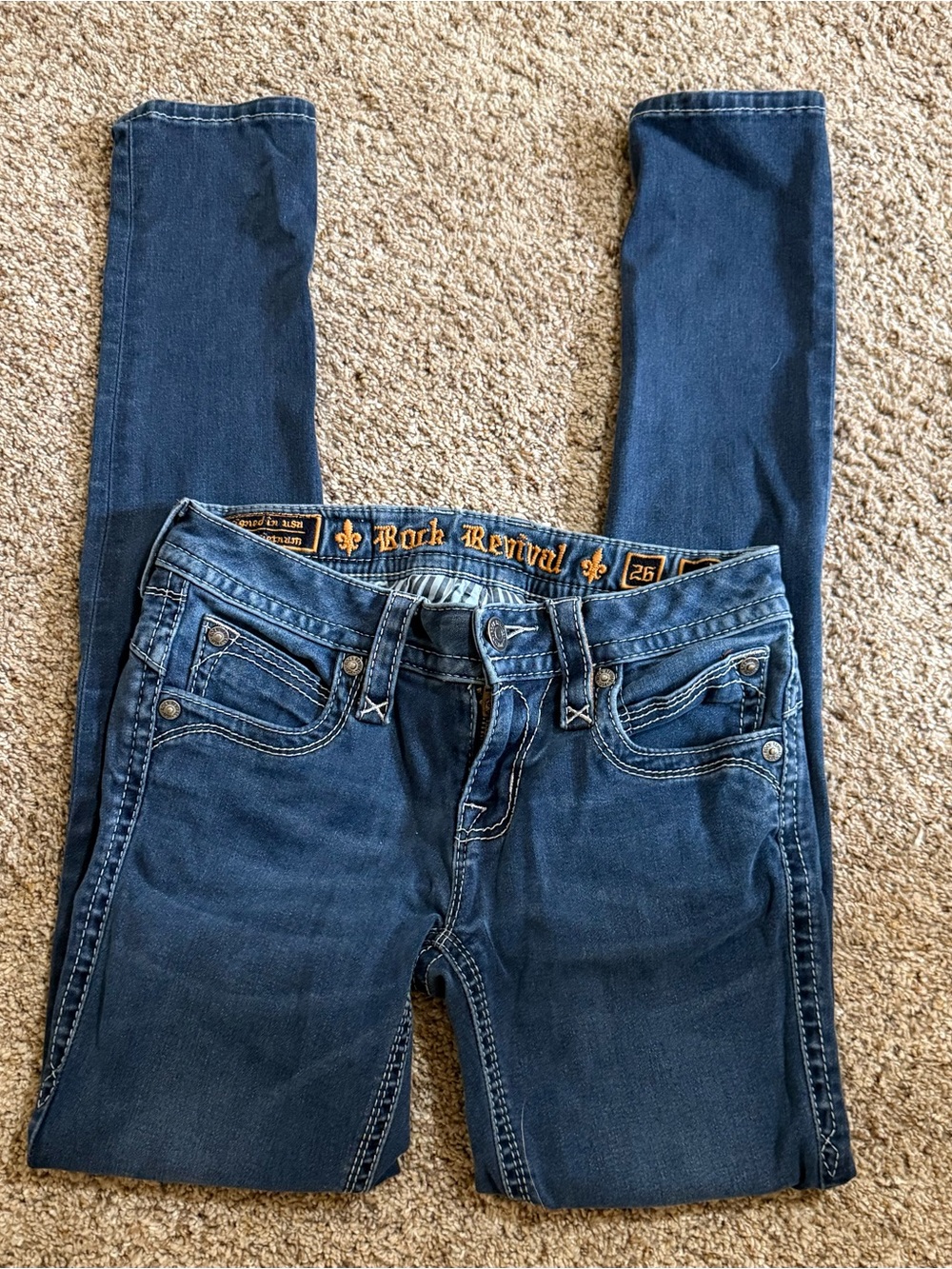 Rock Revival Ele Skinny Dark Wash Stretch Jeans Size 26